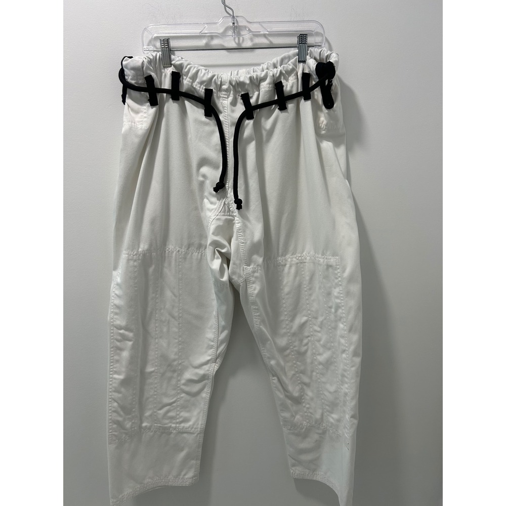Elite Martial Arts White BJJ Jiu Jitsu Pants Size A4 Reinforced Knee Drawstring